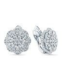 Серьги с английским замком из белого золота с бриллиантами