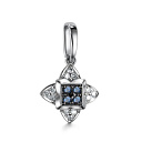 Подвеска из белого золота с бриллиантами, сапфирами