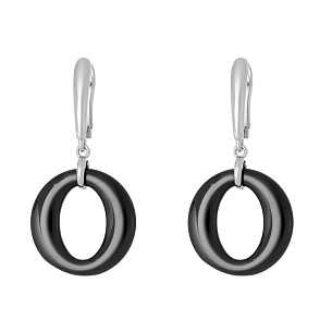 Серьги с английским замком из серебра с керамиками