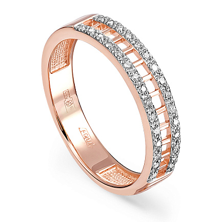 Кольцо из красного золота с бриллиантами