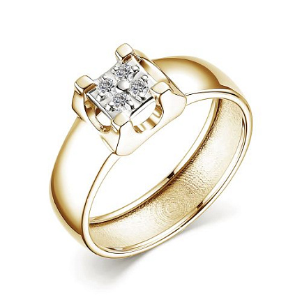 Кольцо из желтого золота с бриллиантами