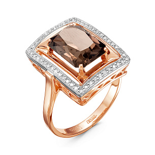 Кольцо из комбинированного золота с бриллиантами