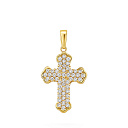 Крест из желтого золота с бриллиантами