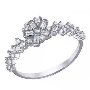 Кольцо из белого золота с бриллиантами