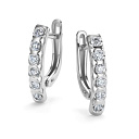 Серьги с английским замком из белого золота с бриллиантами