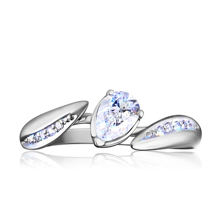 Кольцо из белого золота с бриллиантами