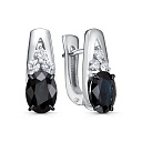 Серьги с английским замком из белого золота с бриллиантами