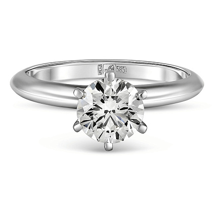 Кольцо из белого золота с бриллиантом