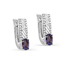 Серьги с английским замком из белого золота с бриллиантами