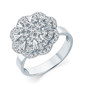 Кольцо из белого золота с бриллиантом