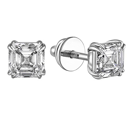 Серьги из белого золота с бриллиантами