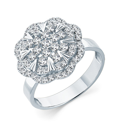 Кольцо из белого золота с бриллиантами