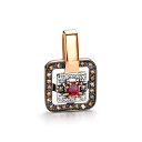 Подвеска из красного золота с бриллиантами, рубином