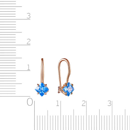 Серьги детские из серебра с позолотой