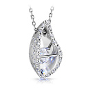 Колье из белого золота с бриллиантами, плетение якорное