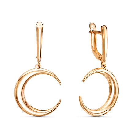 Серьги с английским замком из красного золота