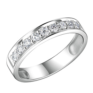 Кольцо из белого золота с бриллиантами