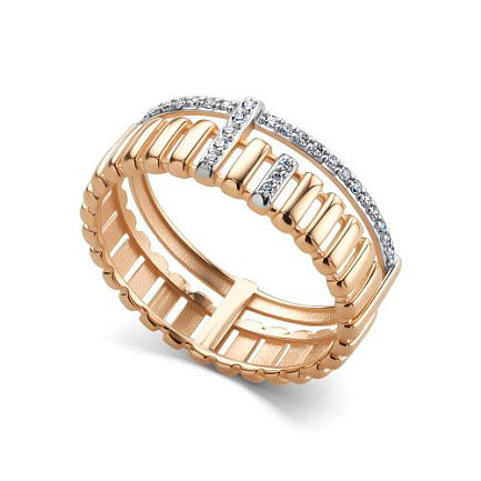 Кольцо из красного золота с бриллиантами