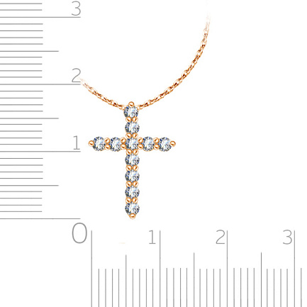 Колье из красного золота с бриллиантами, плетение якорное