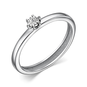 Кольцо из белого золота с бриллиантом
