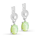 Серьги с английским замком из серебра с фианитами