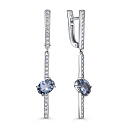 Серьги с английским замком из белого золота с бриллиантами