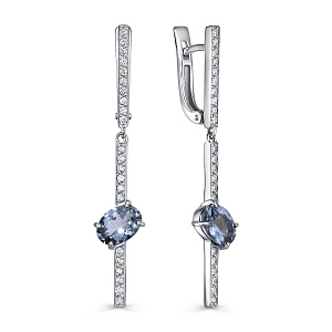 Серьги с английским замком из белого золота с бриллиантами