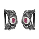 Серьги с английским замком из серебра с фианитами