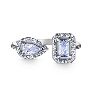 Кольцо из серебра с фианитом