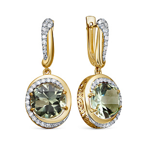 Серьги с английским замком из желтого золота