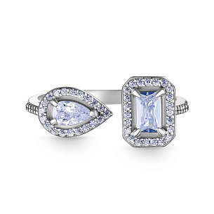 Кольцо из серебра с фианитом