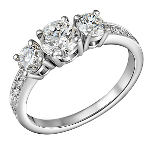 Кольцо из белого золота с бриллиантами