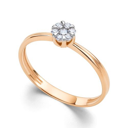 Кольцо из красного золота с бриллиантами