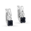 Серьги с английским замком из белого золота с бриллиантами