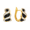 Серьги с английским замком из серебра с топазом