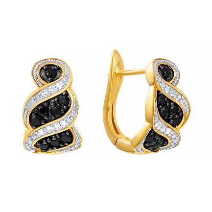 Серьги с английским замком из серебра с топазом