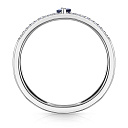 Кольцо из белого золота с бриллиантами, сапфиром