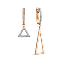 Серьги с английским замком из красного золота с бриллиантами