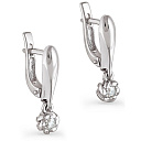 Серьги с английским замком из белого золота с бриллиантами