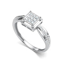 Кольцо из белого золота с бриллиантами