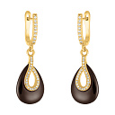 Серьги с английским замком из серебра с керамикой