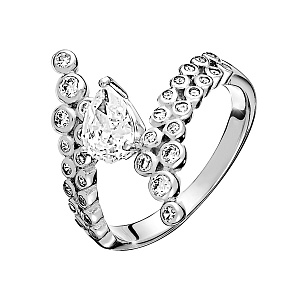 Кольцо из серебра с фианитами