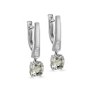 Серьги с английским замком из белого золота с бриллиантами