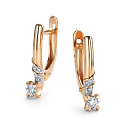 Серьги с английским замком из красного золота с бриллиантами