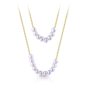 Колье из желтого золота с жемчугом