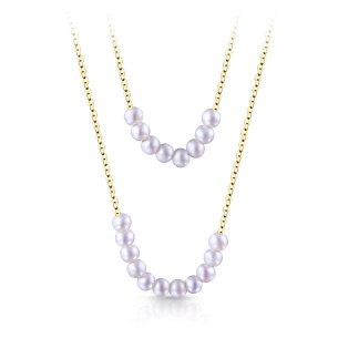 Колье из желтого золота с жемчугом