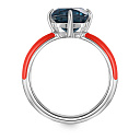 Кольцо из серебра с топазом, эмалью