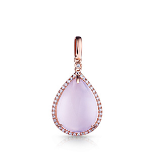 Подвеска из красного золота с кварцем