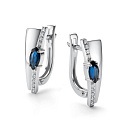 Серьги с английским замком из белого золота с бриллиантами