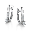 Серьги с английским замком из белого золота с бриллиантами